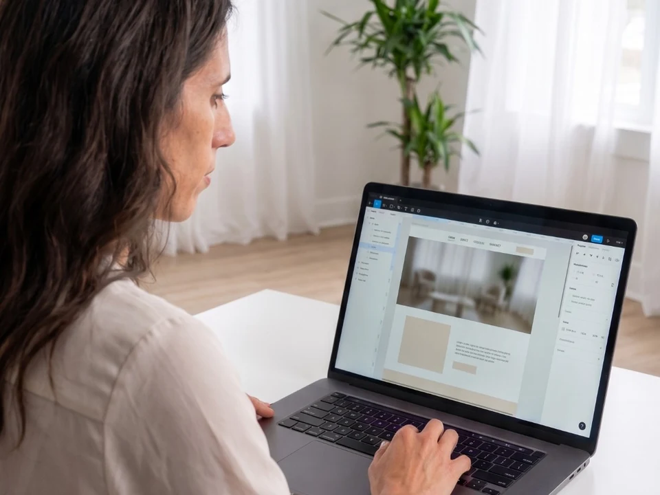 Designer updating a client's website content and layout
